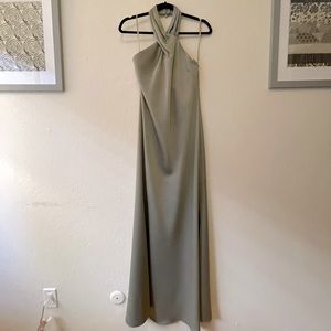 BHLDN Ruby Satin Charmeuse Bridesmaid Dress - Moss - Size 4